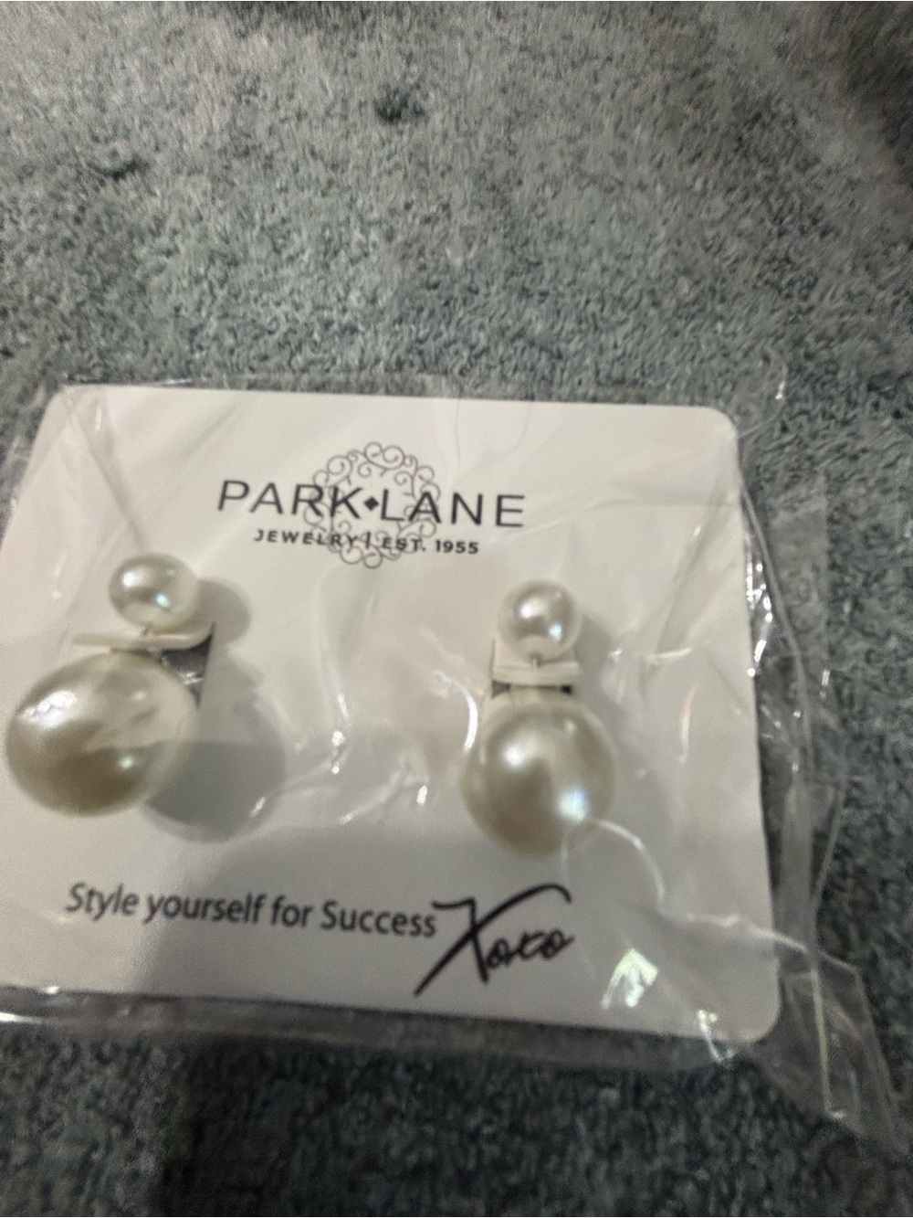Park Lane Cream Pearl Double-Stud Earrings